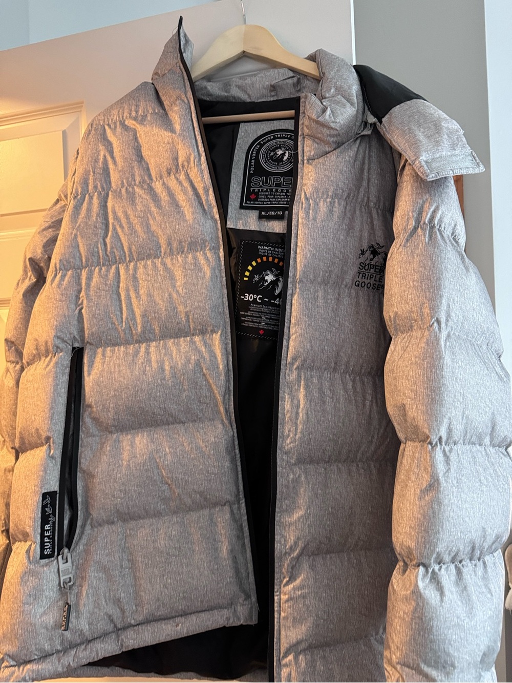 Men’s Silver Puffer Jacket